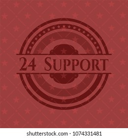  24 Support retro red emblem