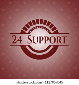 24 Support retro red emblem