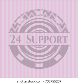 24 Support retro style pink emblem