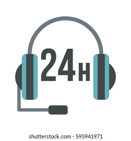 24 support service icon in flat style isolated on white background vector illustration