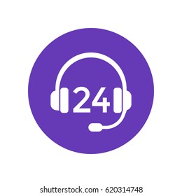 24 support service icon with headset