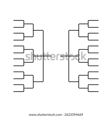 24 team Tournament bracket templates illustration