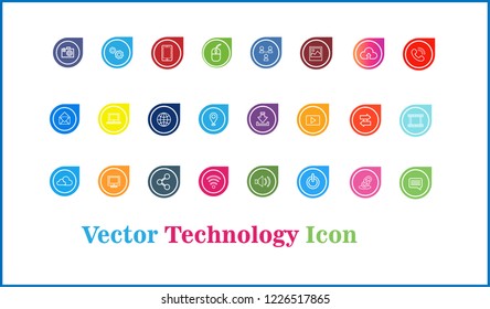 24 Technology icons  ,You can use them in the field of graphics, website design and mobile applications .