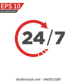 24 Twenty four hour open vector template