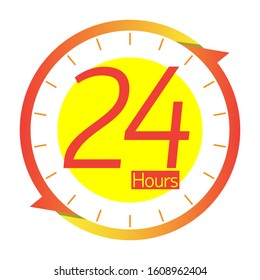 24 / twenty four hours icon / sign in vector