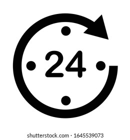 24 VEKTORILLUSTRATIONEN ICON.24 Stunden Icon Vektorillustration.