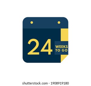 24 semanas para ir icono del calendario sobre fondo blanco