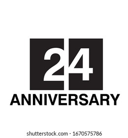 Ilustración de diseño de plantillas vectoriales de celebración de 24 años
