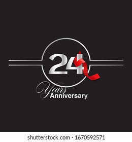 24 Year Anniversary celebration Vector Template Design Illustration