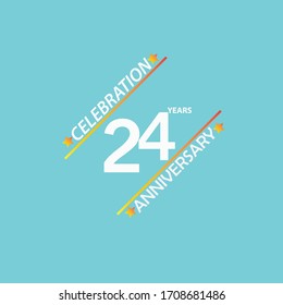 24 year anniversary celebration, vector design for celebrations, invitation cards and greeting cards