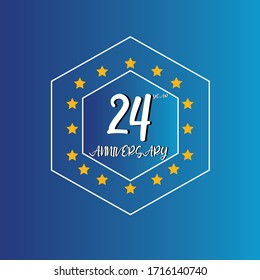 24 year anniversary celebration, vector design for celebrations, invitation cards and greeting cards