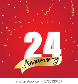 24 year anniversary celebration, vector design for celebrations, invitation cards and greeting cards