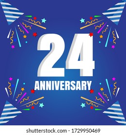24 year anniversary celebration, vector design for celebrations, invitation cards and greeting cards
