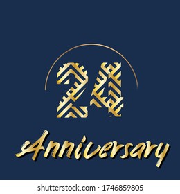24 year anniversary celebration, vector design for celebrations, invitation cards and greeting cards