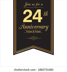 24 Year Anniversary celebration Vector Template Design Illustration