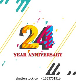 24 Year Anniversary celebration Vector Template Design Illustration