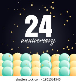 24 year anniversary celebration, vector design for celebrations, invitation cards and greeting cards