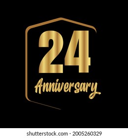 24 year anniversary celebration, vector design for celebrations, invitation cards and greeting cards