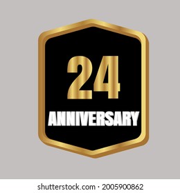 24 años de celebración, diseño vectorial para celebraciones, tarjetas de invitación y tarjetas de felicitación