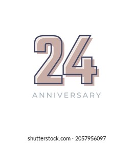 24 Year Anniversary Celebration Vector. Happy Anniversary Greeting Celebrates Template Design Illustration