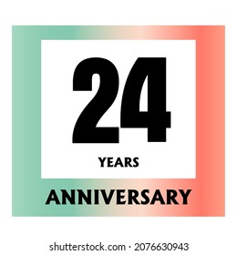 24 year anniversary celebration, vector design for celebrations, invitation cards and greeting cards
