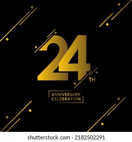 24 year anniversary celebrations logo design concept. vector template illustration