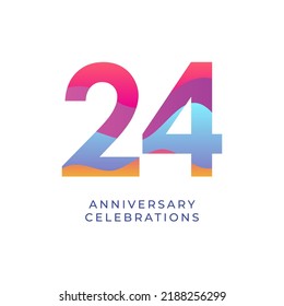 24 year anniversary design template. vector template illustration