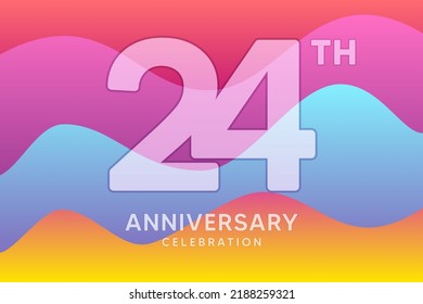 24 Year Anniversary Vector Template Design Illustration