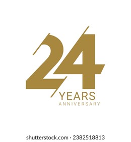 24 Years, 24th Anniversary Logo, 24 birthday,  Vector Template Design element for birthday, invitation, wedding, jubilee and greeting card illustration.