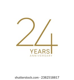 24 Years, 24th Anniversary Logo, 24 birthday,  Vector Template Design element for birthday, invitation, wedding, jubilee and greeting card illustration.