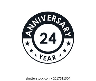 Diseño vectorial de placa de 24 años