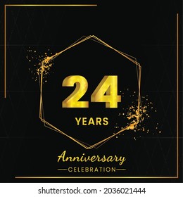24 years Anniversary Celebration Design, Vector illustration design.



