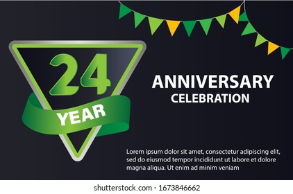 24 years anniversary celebration logo vector template design