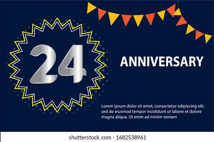 24 years anniversary celebration logo vector template design