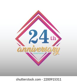 24 years anniversary celebration logotype. 24th anniversary logo collection. Set of anniversary design template. Vector and illustration.