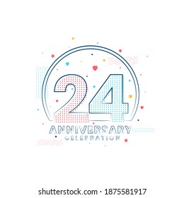 24 years Anniversary celebration, Modern 24 Anniversary design