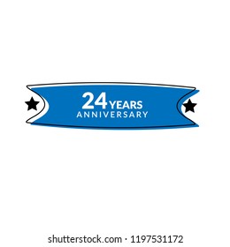 24 years anniversary celebration simple logo.
