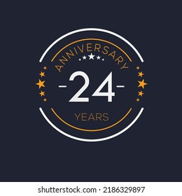 24 years anniversary celebration template, Vector illustration.