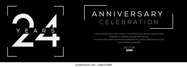 24 years anniversary celebration template, Vector illustration.