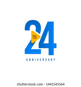 24 Years Anniversary Celebration Vector Template Design Illustration