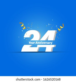24 Years Anniversary Celebration Vector Template Design Illustration