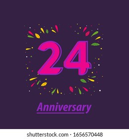 24 Years Anniversary Celebration Vector Template Design Illustration