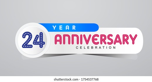 24-jährige Jubiläumsfeier Vektor Template Design Illustration
