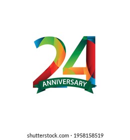 24 Years Anniversary Celebration Vector Template Design Illustration