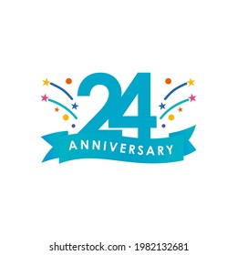 24 Years Anniversary Celebration Vector Template Design Illustration. Vector Eps10