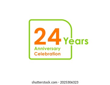 Celebración de 24 años Vector Template Design Illustration