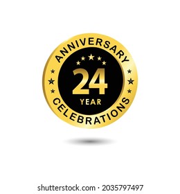 24 Years Anniversary Celebration Vector Template Design Illustration