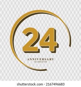 Ilustración de diseño de plantillas vectoriales de celebración de 24 años