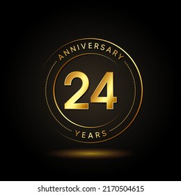 24 Years Anniversary Celebration Vector Template Design Illustration