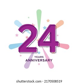 24 Years Anniversary Celebration Vector Template Design Illustration